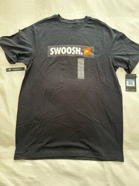 Nike Black 'SWOOSH.' Graphic Short Sleeve Tee